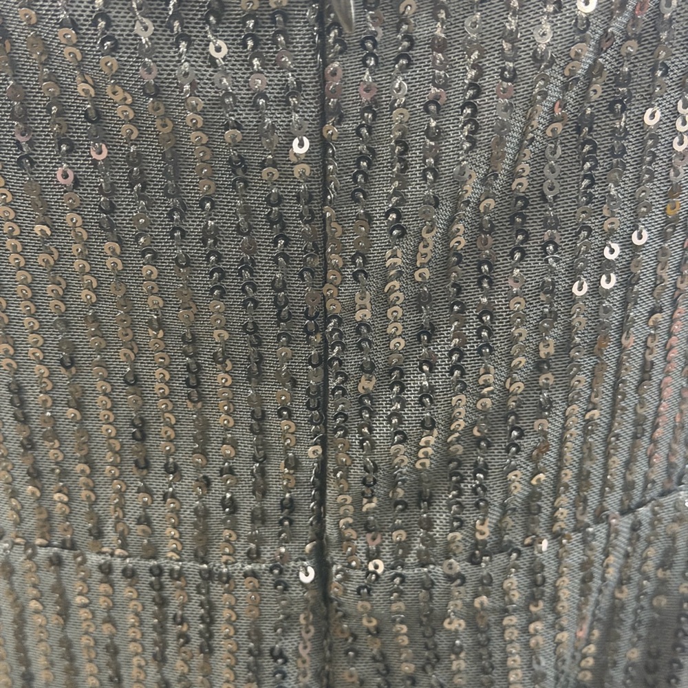 Area Stars Sequin Midi Dress Black Surplus Neckline Sleeveless Cocktail‎ L NEW - Picture 8 of 16